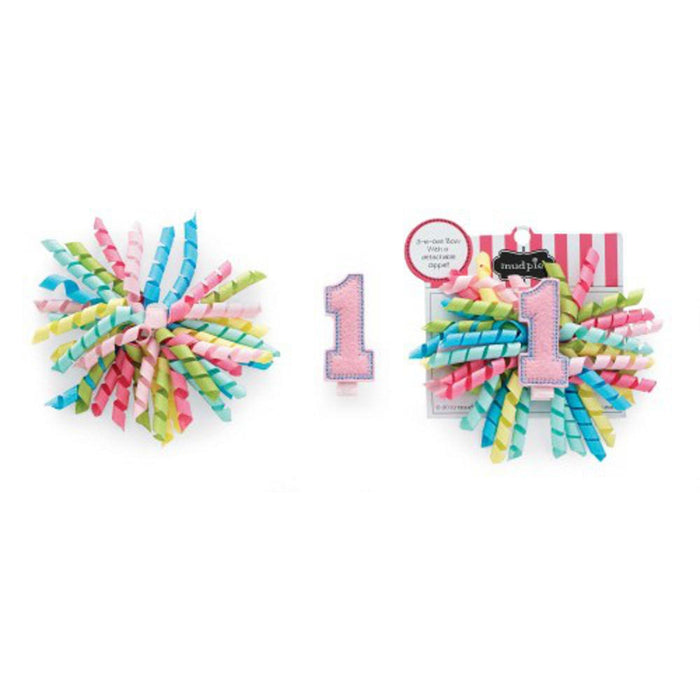 Girl's I'm 1 Birthday 3-In-1 Bow First Birthday Hair Clip