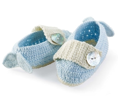 Mud Pie Baby Boys Baby Booties- Blue Angel Wings