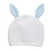 Newborn White Baby Hat Blue Bunny Ears