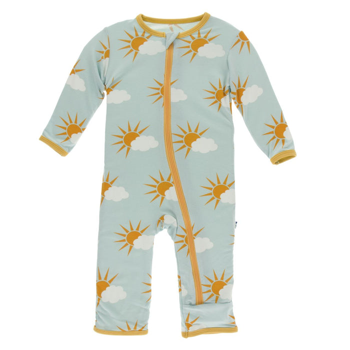 KicKee Pants Print Muffin Ruffle Coverall with Zipper
