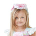 Peaches and Cream  Little Girls Teal,Pink, White Lace Headband 