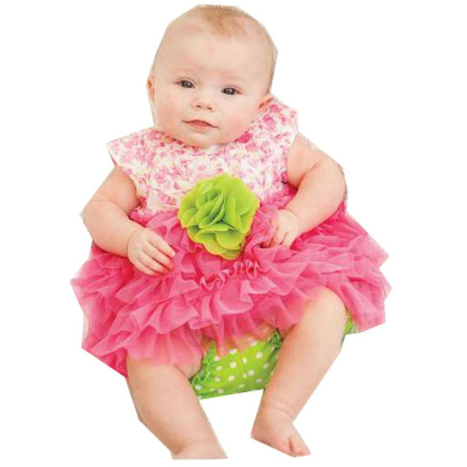 Peaches n Cream Baby Girls Fuchsia Lime Dress with Panty