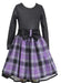 Purple Black Plaid Dress Holiday Dress