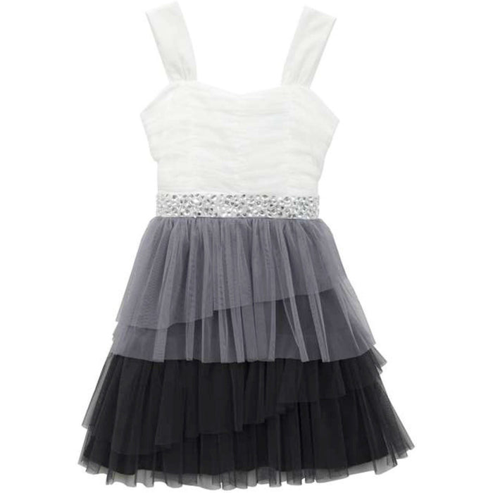 Rare Editions Big Girls Four Tier Ruffle Mesh Dress