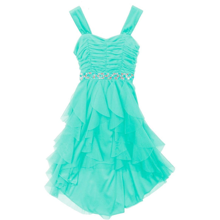 Rare Editions Big Girls Mint Cascade Party Dress