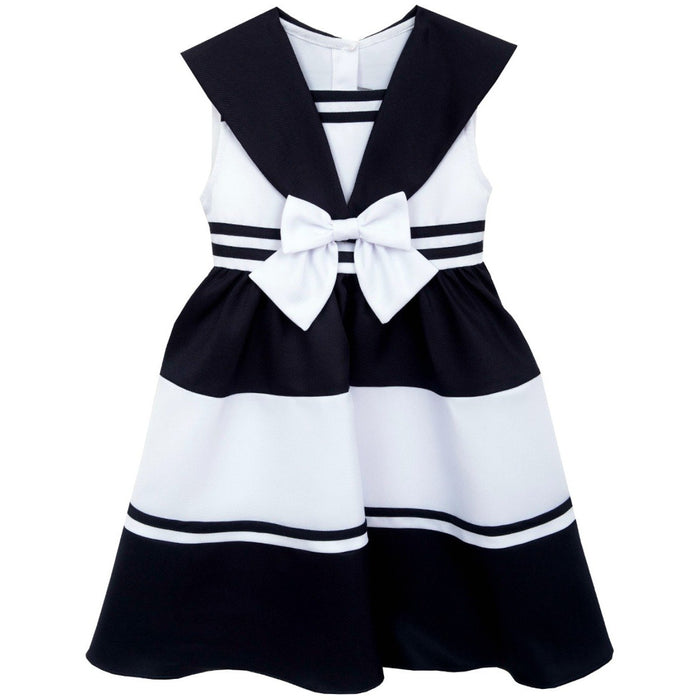 Rare Editions Young Girls Sailor Dress Nautical Stripes