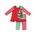 Rare Editions Girls Christmas Outfit - Dots and Stripes Tree Pant Set 