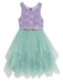 Rare Editions Girls Party Dress Purple Lace Mint Tulle Dress