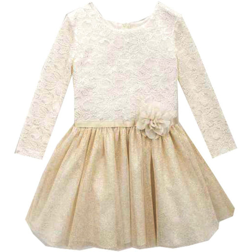 Rare Editions Ivory Lace Gold Hipster Dress 2T