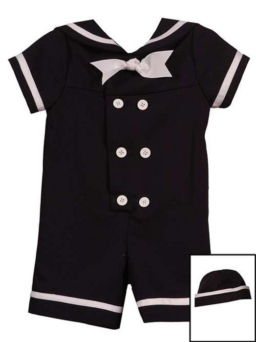 Rare Editions Little Boys Navy Nautical Suit w/Sailor Hat