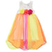Rare Editions Little Girls Chiffon Colorblock White Lace Bodice Dress