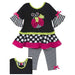 Rare Editions Little Girls Ladybug Stripe Pant Set