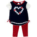 Rare Editions Little Girls Navy Daisy Heart Legging Set