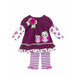 Rare Editions Little Girls Plum Owl Legging Set