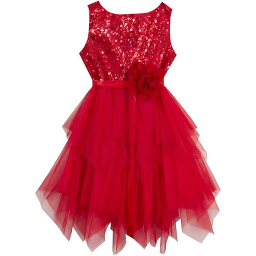 Rare Editions Little Girls Red Sequin Tutu Dress Sleeveless 