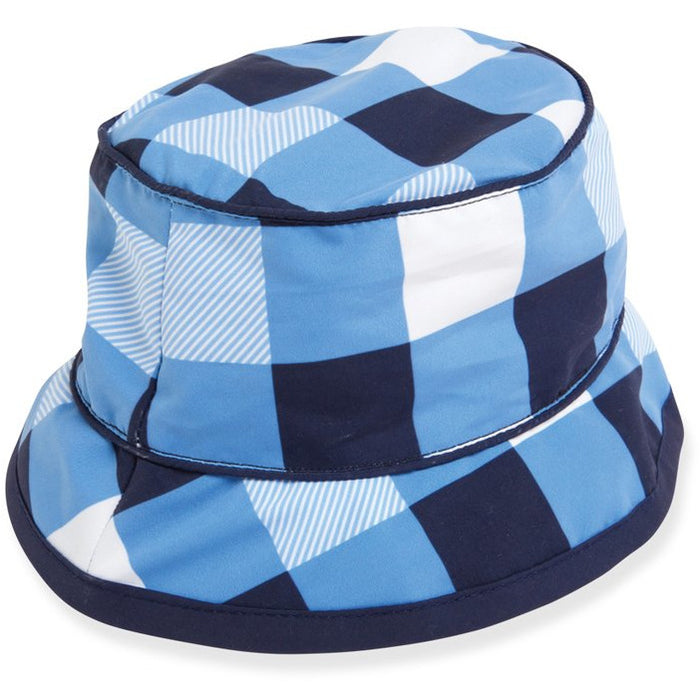 Shade Critters Baby Bucket Sunhat 50+ SPF  Blue Check