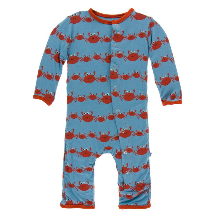 KicKee Pants Print Muffin Ruffle Coverall with Zipper