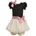 Bonnie Jean Infant or Girls Black White Dot Dress 3-6 months or size 4