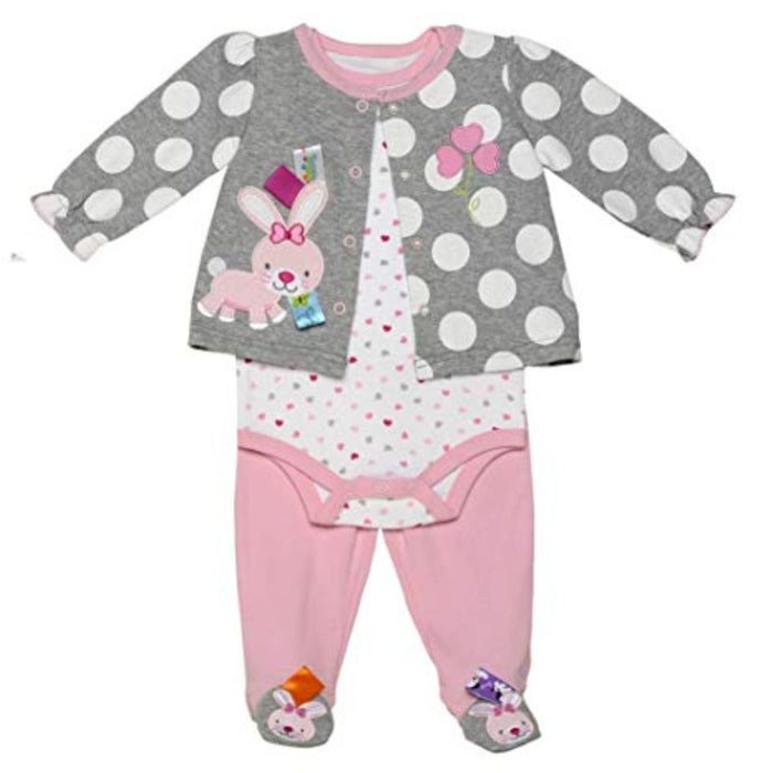 Taggies Easter Bunny 3 Pc Cardigan Layette Set