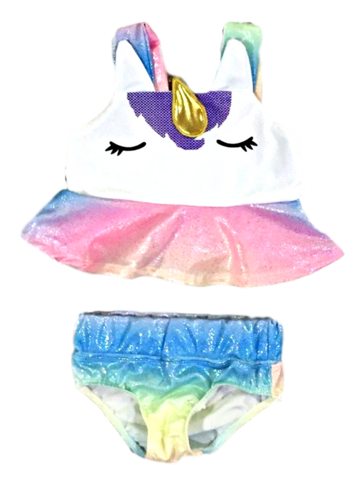 Toddler or Girls Tankini Swimsuit Unicorn Eyelash 2 Pc